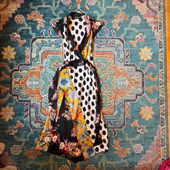 Floral and Polka Dot Patchwork Dress by Zara size XS - Picture 2 of 4